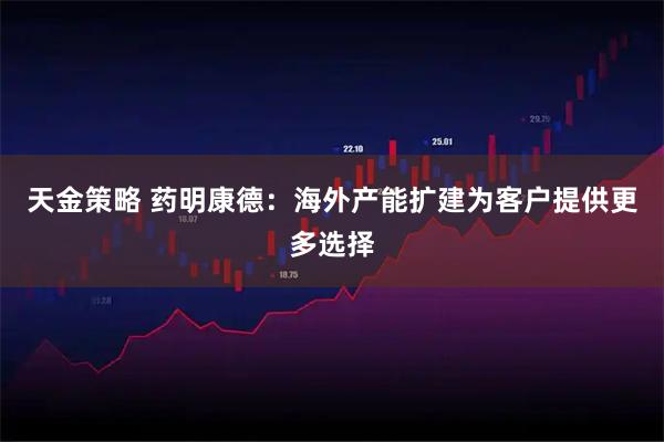 天金策略 藥明康德：海外產能擴建為客戶提供更多選擇
